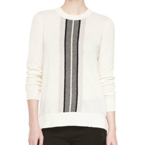 Vince Cashmere Regimental-Stripe Sweater Size XS